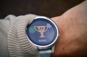 smart watch displaying Goal