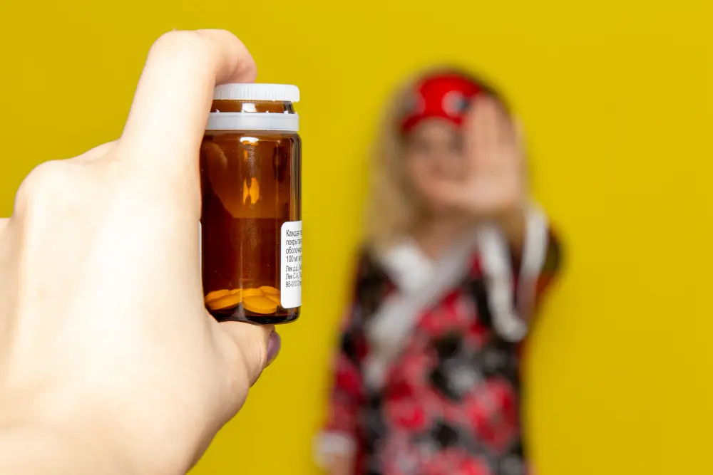 the girl refuses to take the pills