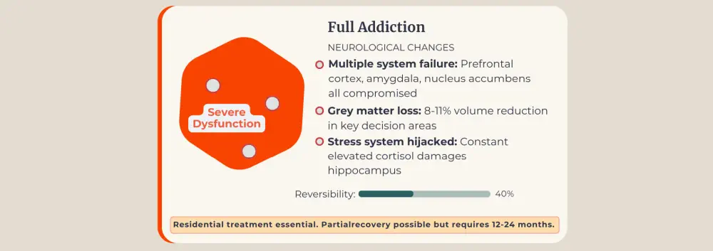 Severe dysfunction with multiple brain system failure.